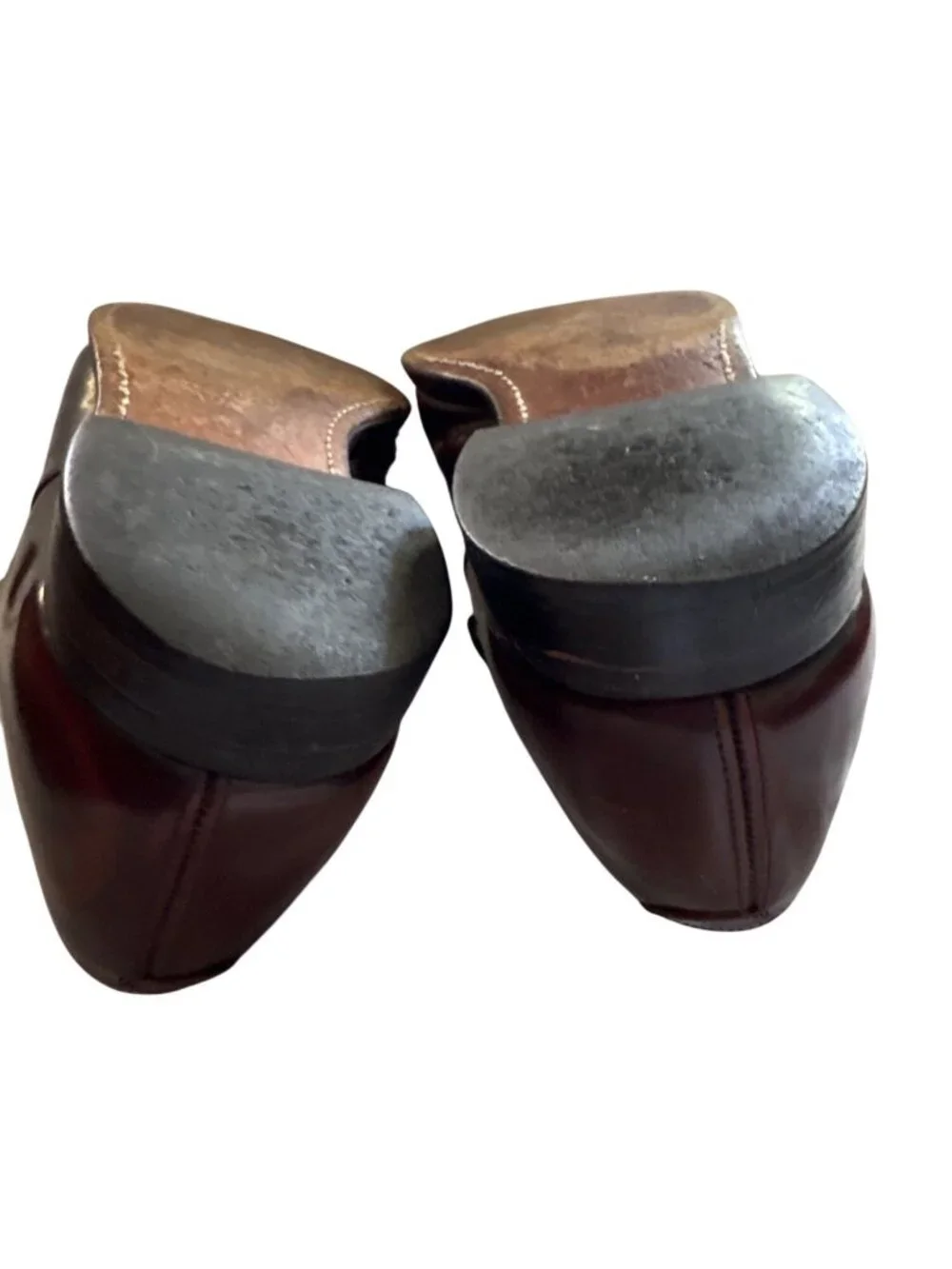 Johnston and Murphy Brown Leather Oxford Cap-Toe Dress Shoes Size 10.5 USA Made